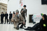 Holmes and Watson look for BP, the world's biggest corporate criminal, in the British Museum. Photo by Kristian Buus