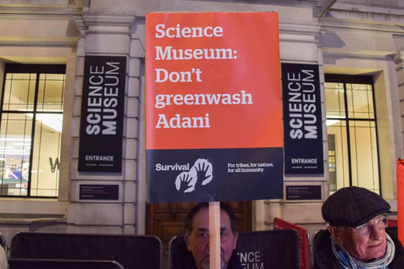A protest outside the Science Museum in London in January. Photograph: Vuk Valcic/SOPA Images/Rex/Shutterstock